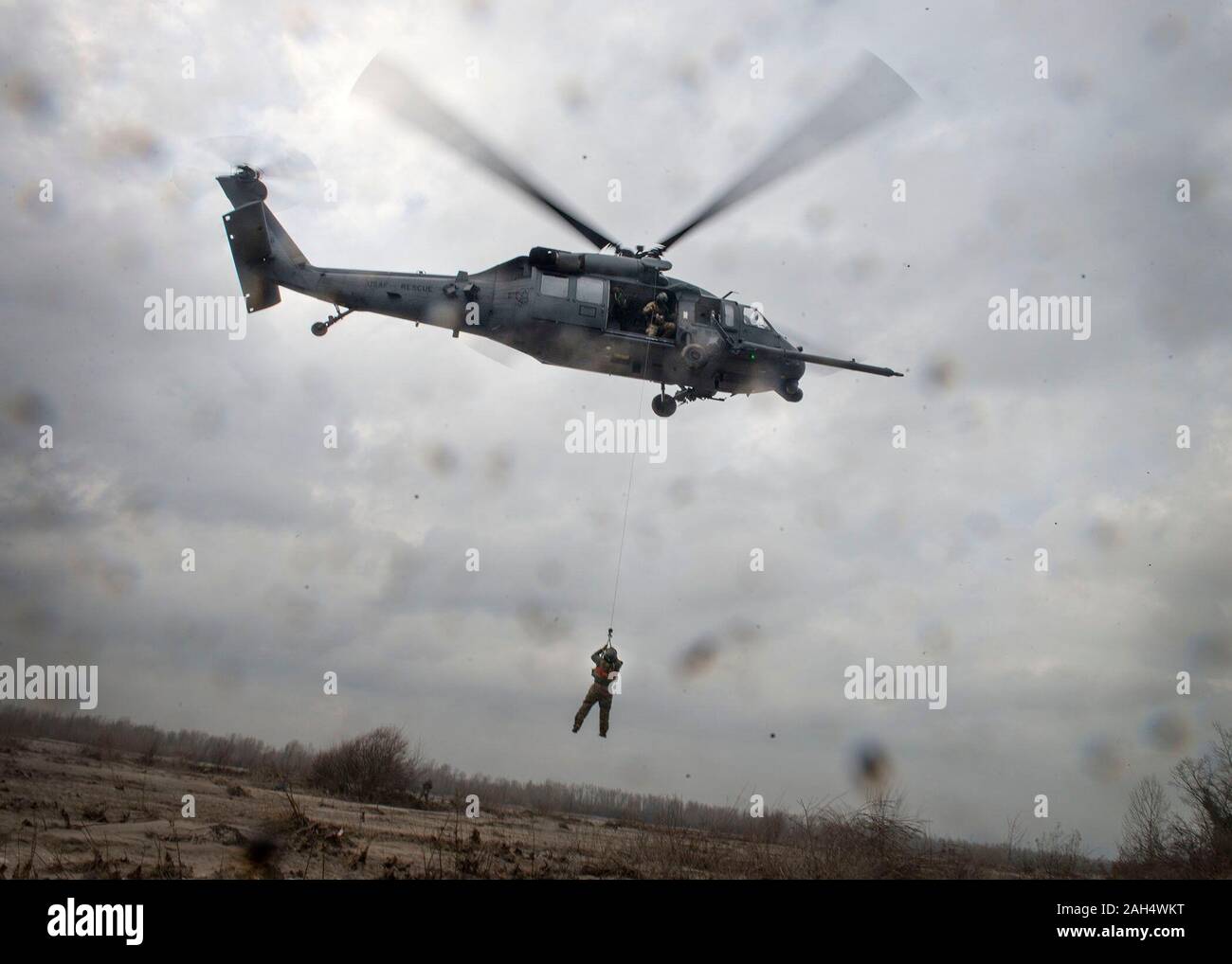 Members of the 56th Rescue Squadron practice rescue techniques at ...