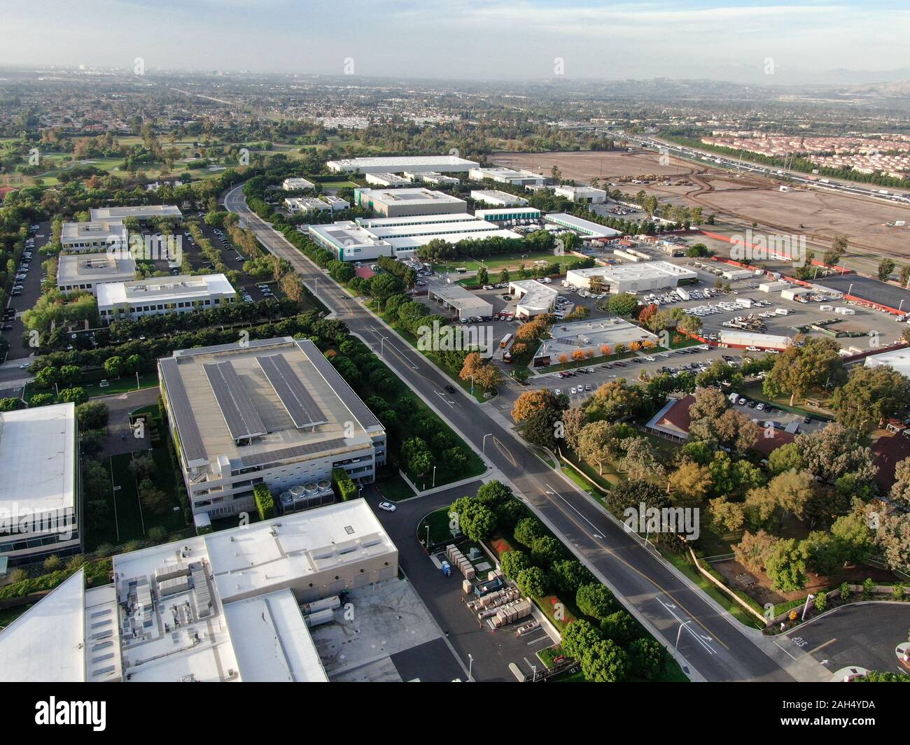 Aerial view of business and finance district. Irvine Business Complex. Irvine California. USA Stock Photo