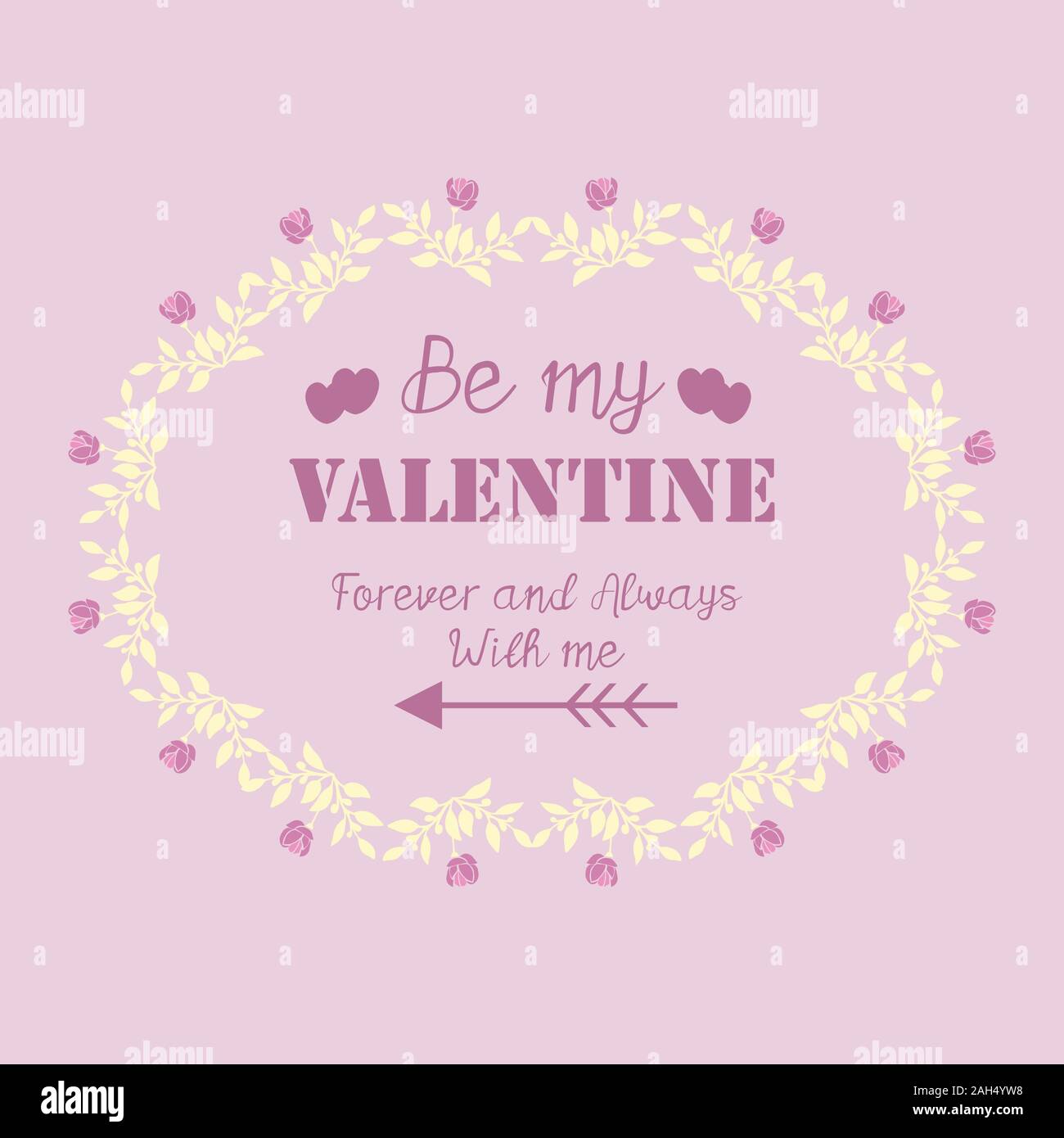 Romantic Design of pink and white flower frame, for happy valentine ...