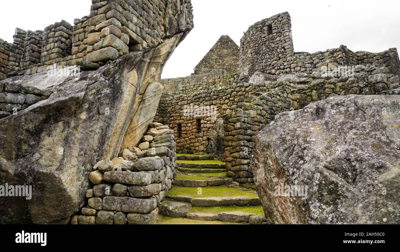Condor Temple, Machu Picchu in Cusco Peru Stock Photo - Alamy