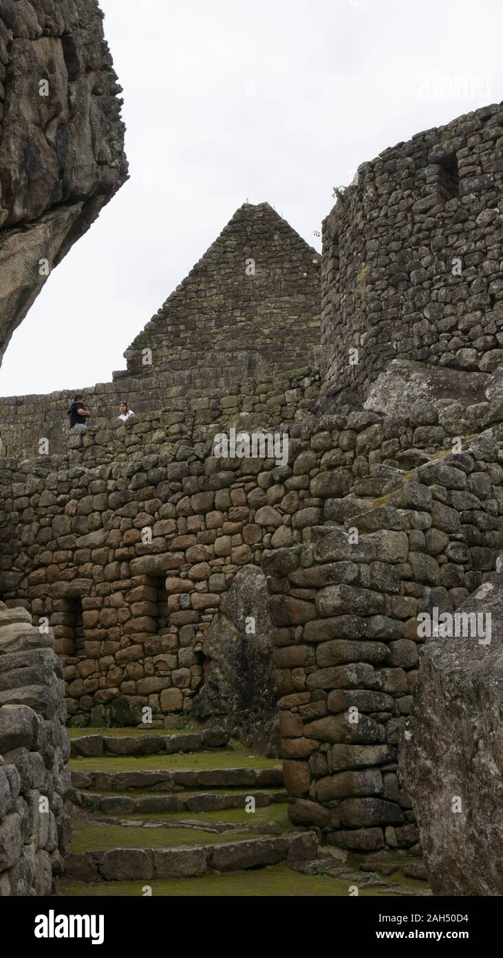 Condor Temple, Machu Picchu in Cusco Peru Stock Photo