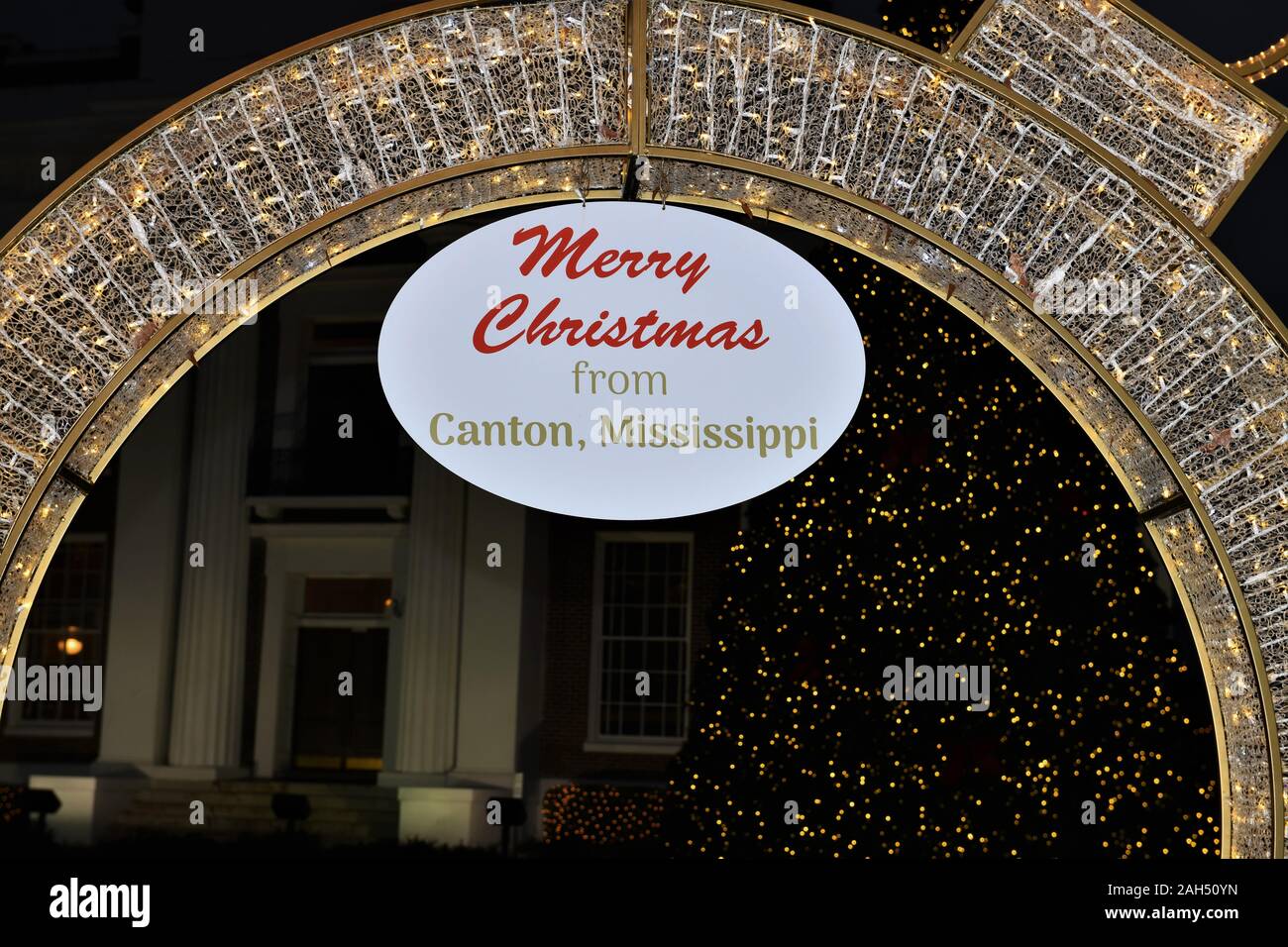 Merry Christmas from Canton, Mississippi. Stock Photo