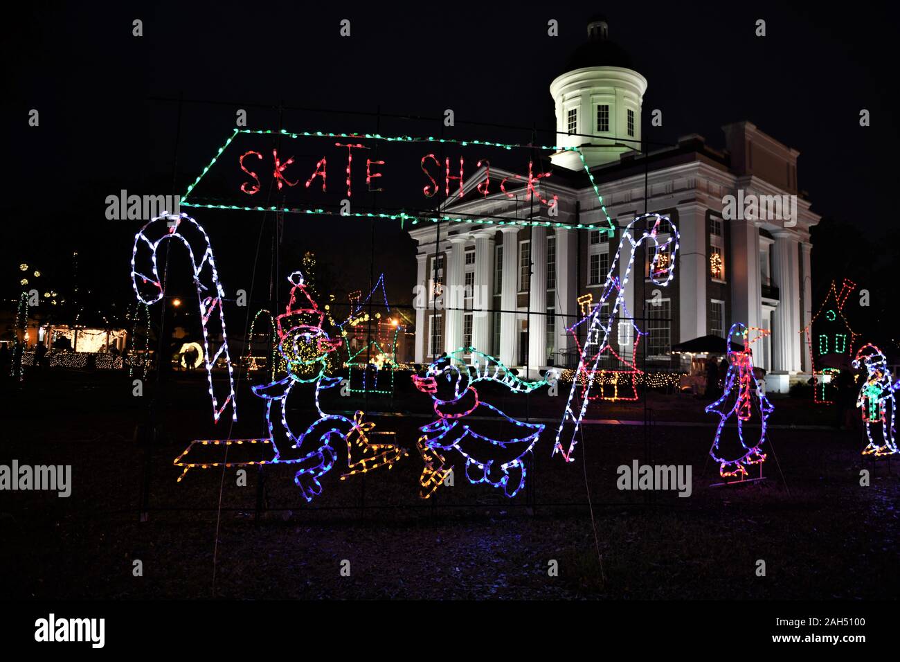 The annual Christmas lights on the Canton Square in Canton, Mississippi