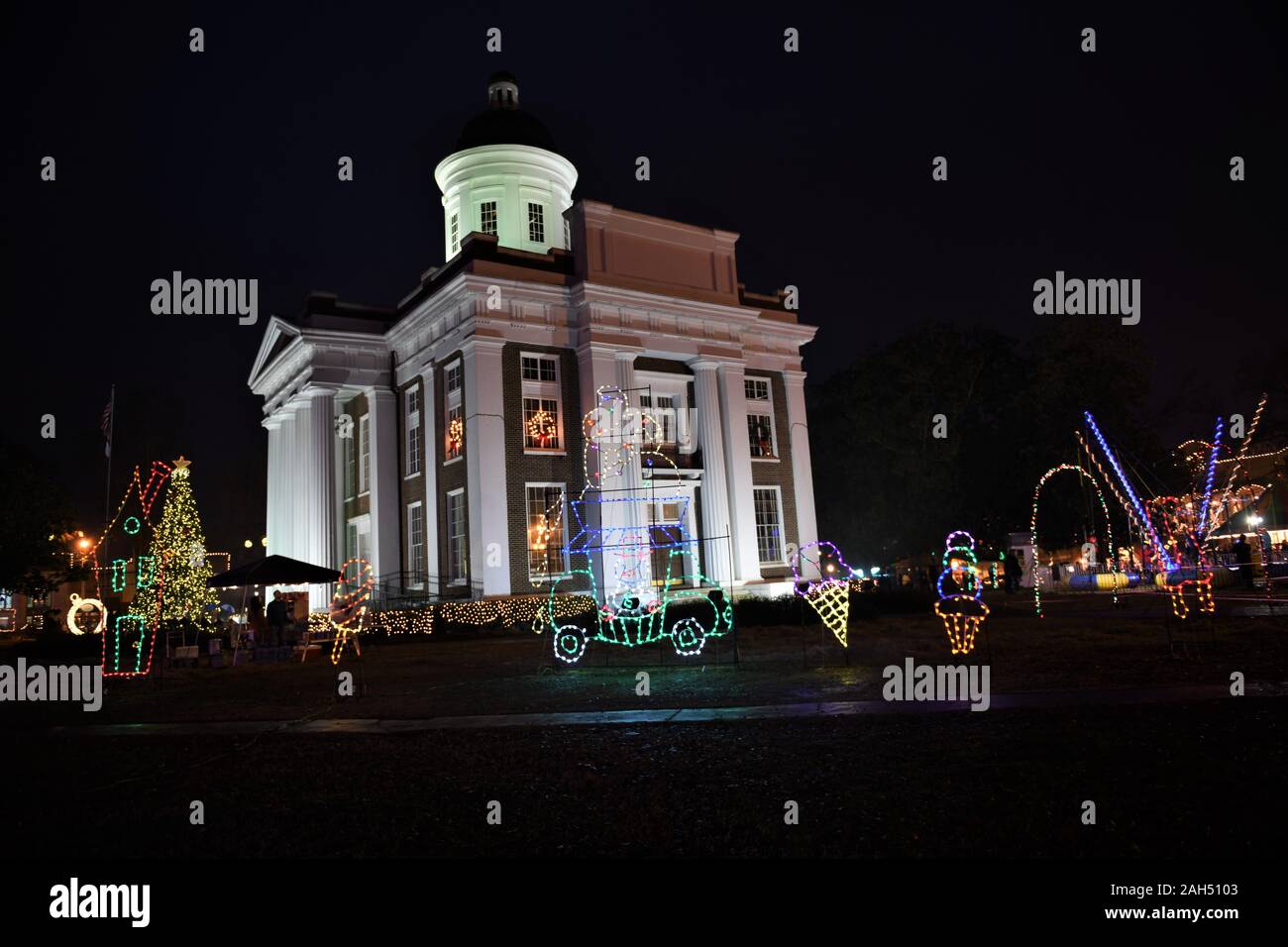 The annual Christmas lights on the Canton Square in Canton, Mississippi