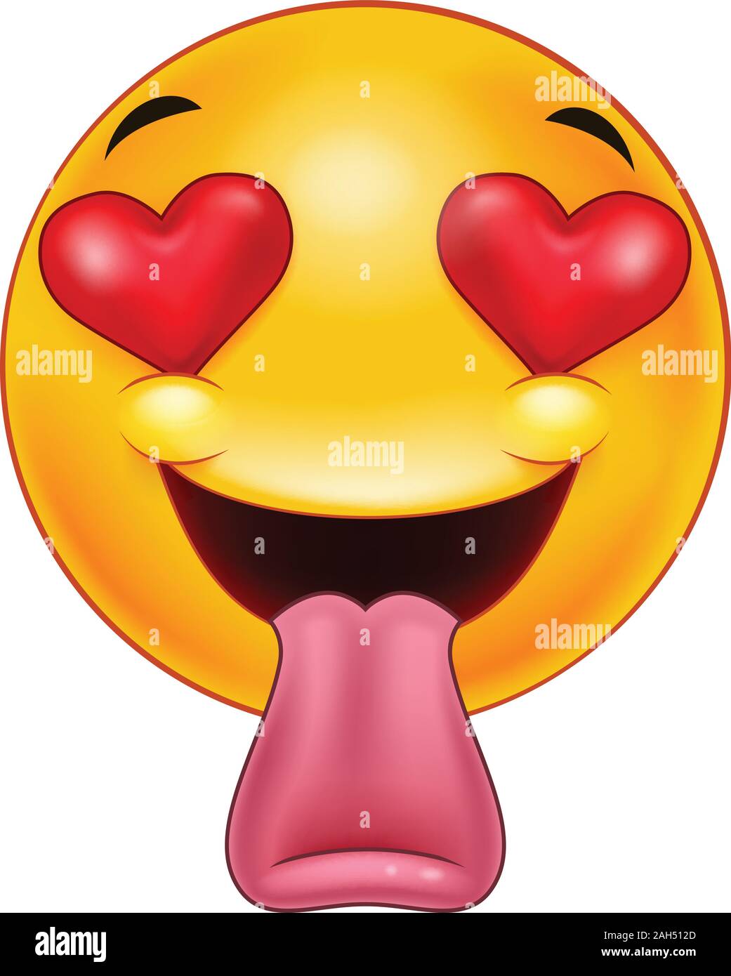 Smiley emoticon feeling in love with sticking out a tongue Stock Vector