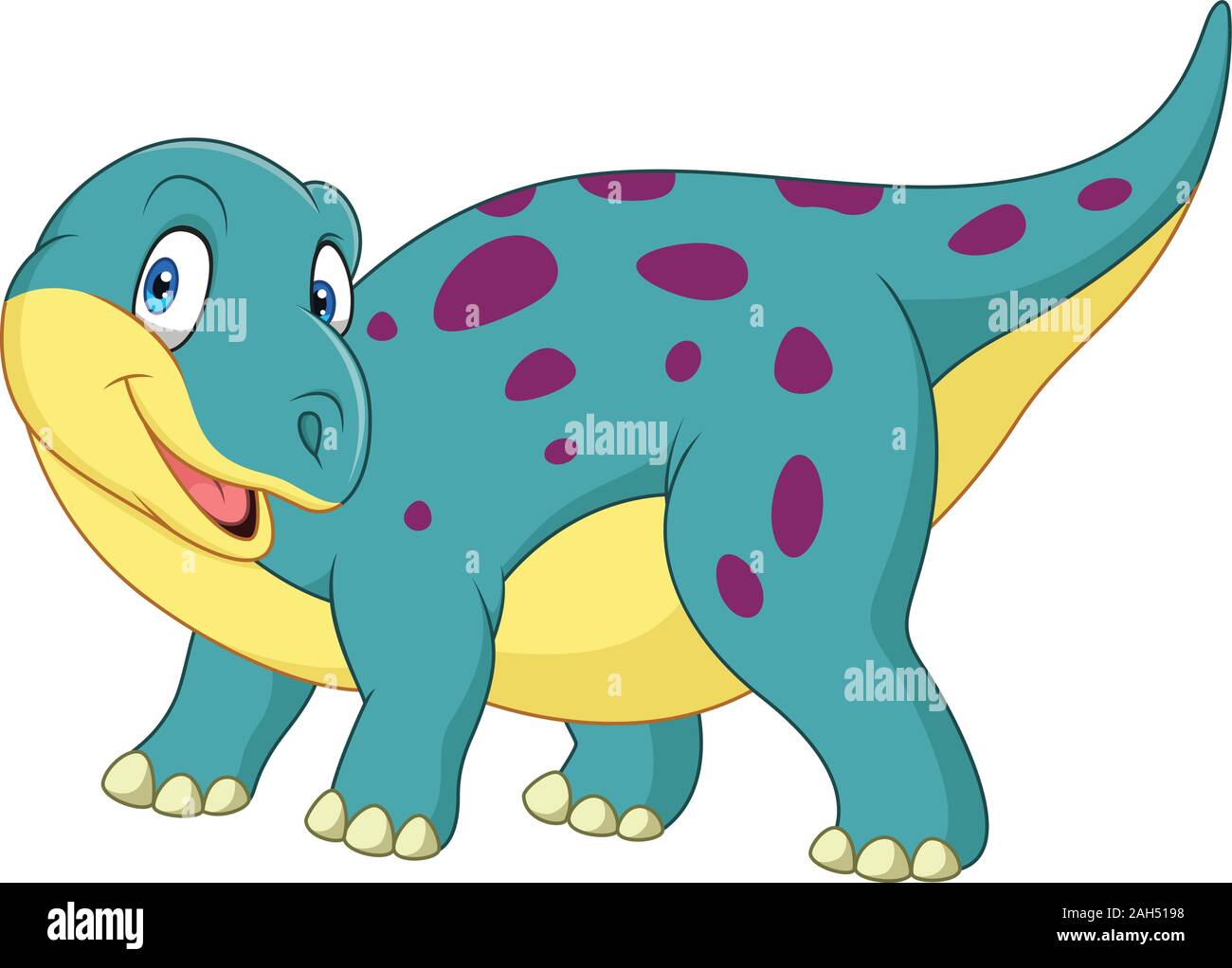 A happy cartoon dinosaur jumping and smiling Stock Vector Image & Art -  Alamy