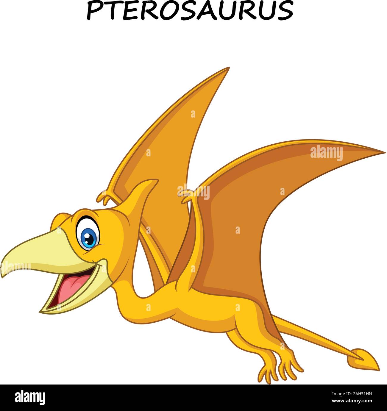 Cartoon Pterosaurus isolated on white background Stock Vector