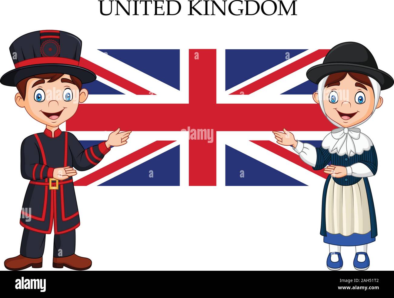 Cartoon United Kingdom couple wearing traditional costume Stock Vector  Image & Art - Alamy