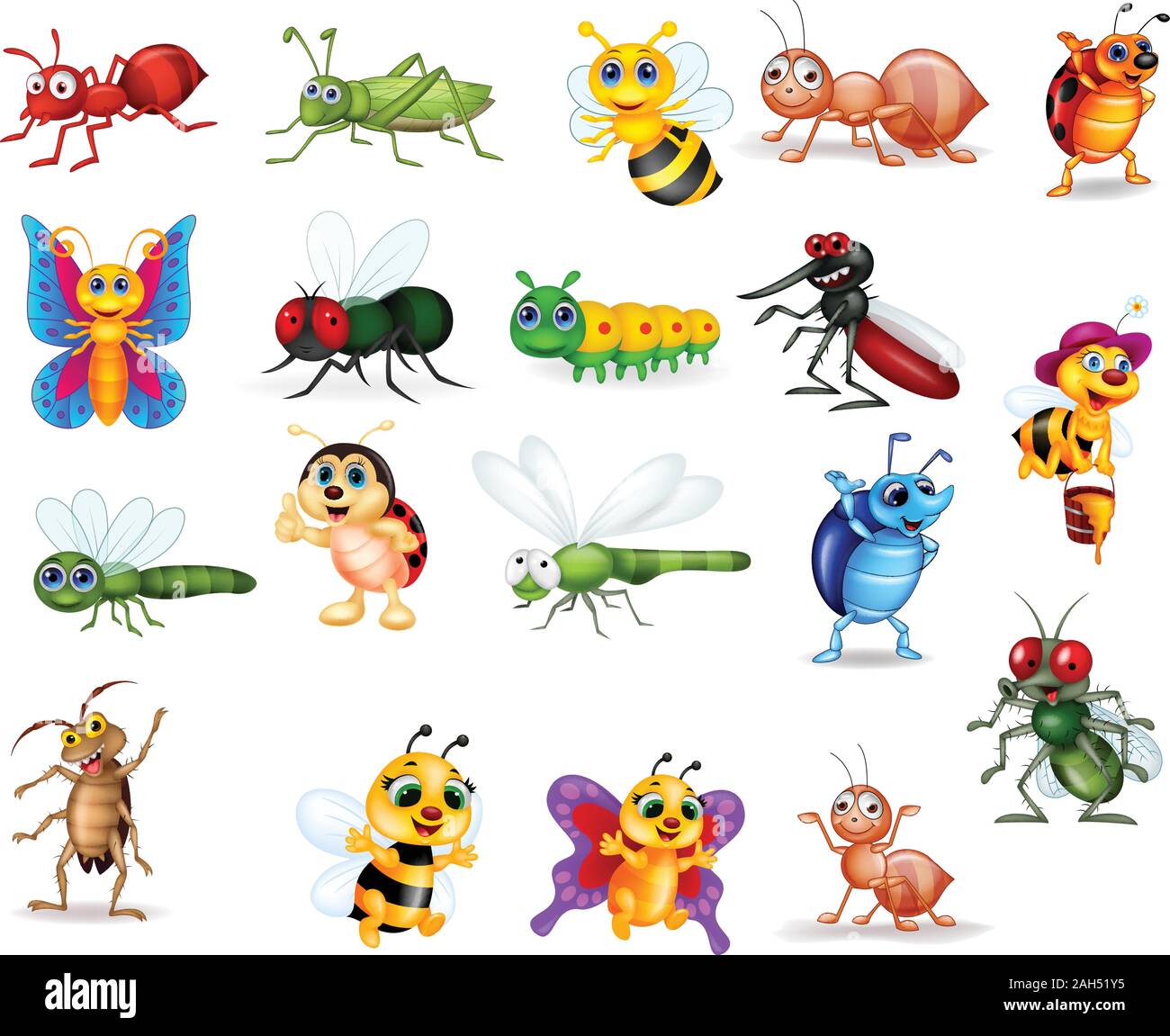 Cartoon insect collection set Stock Vector Image & Art - Alamy
