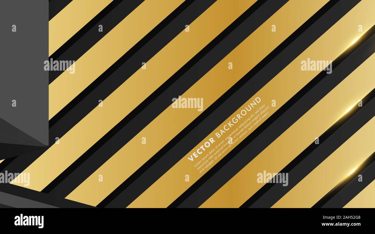 abstract vector black background. gray polygon with gold light effect ...