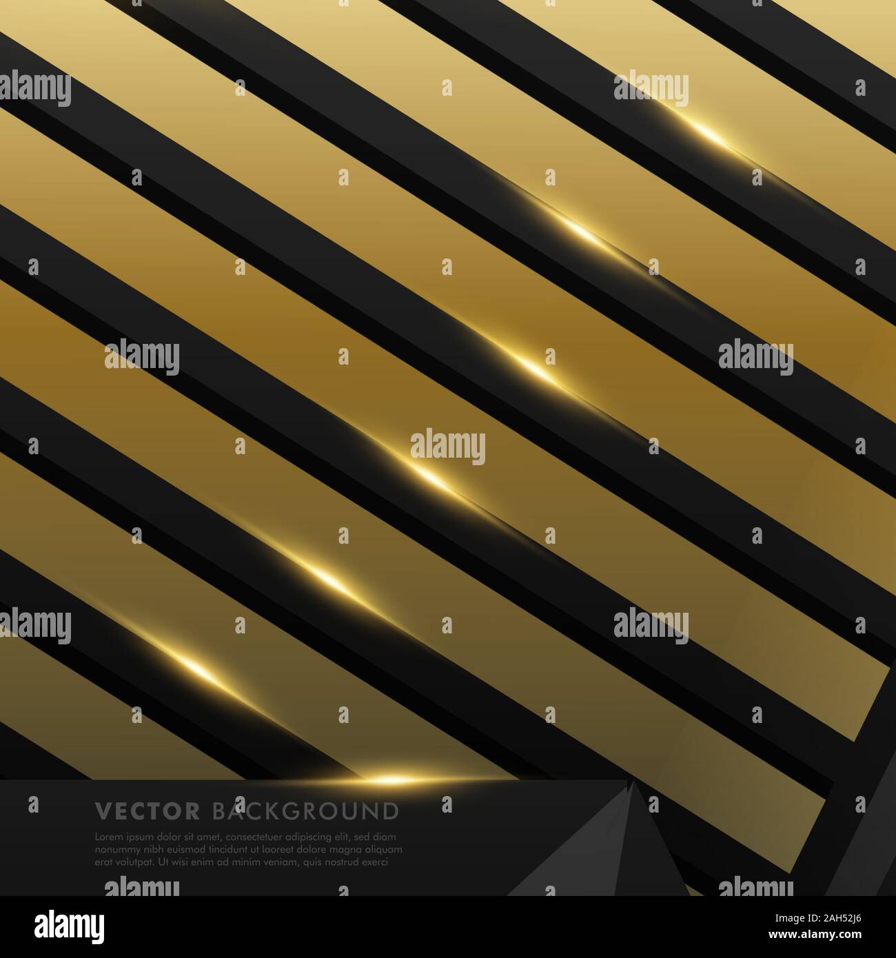 abstract vector black background. gray polygon with gold light effect ...