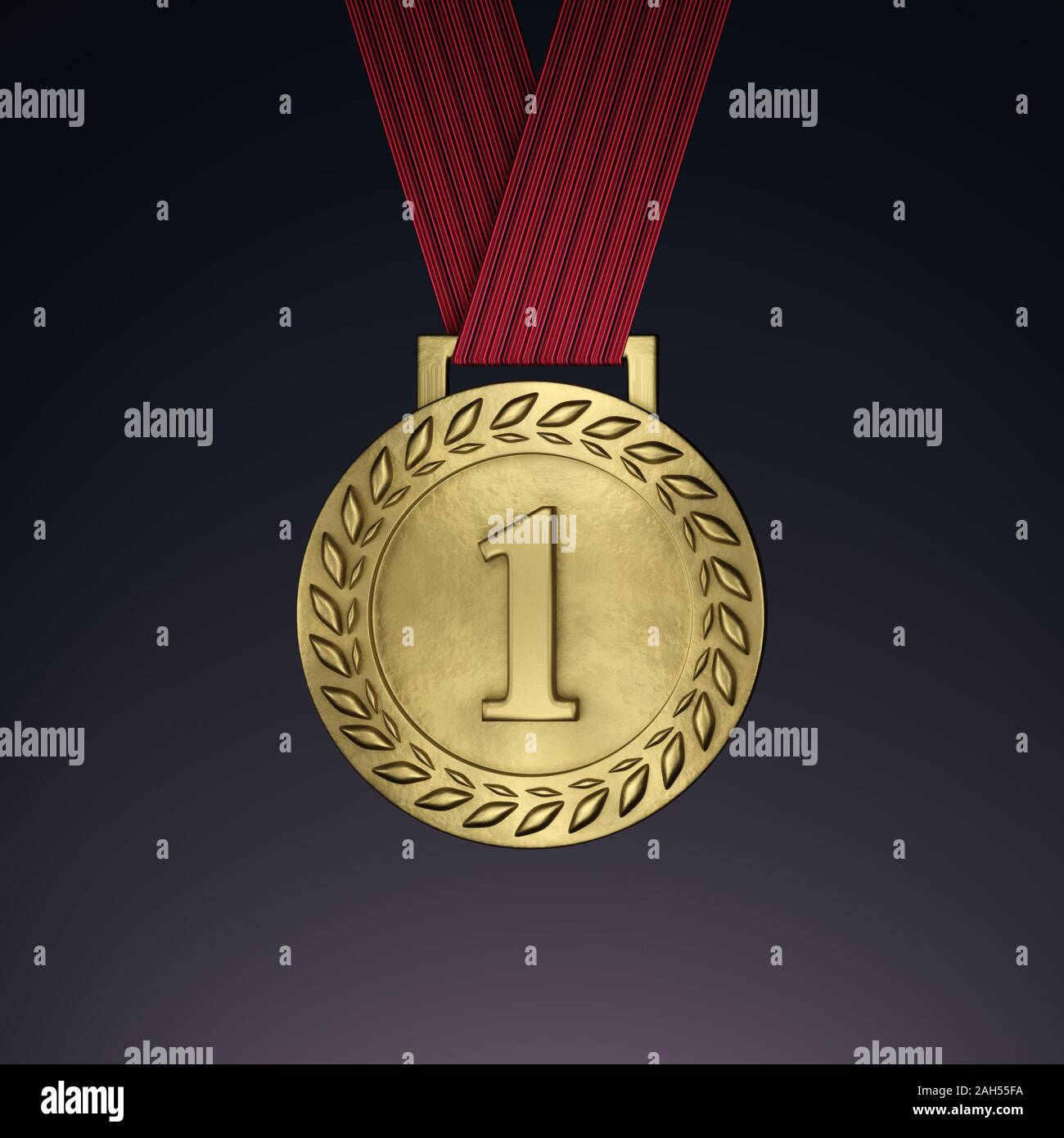 Gold Medal with ribbon. 3d render Stock Photo - Alamy