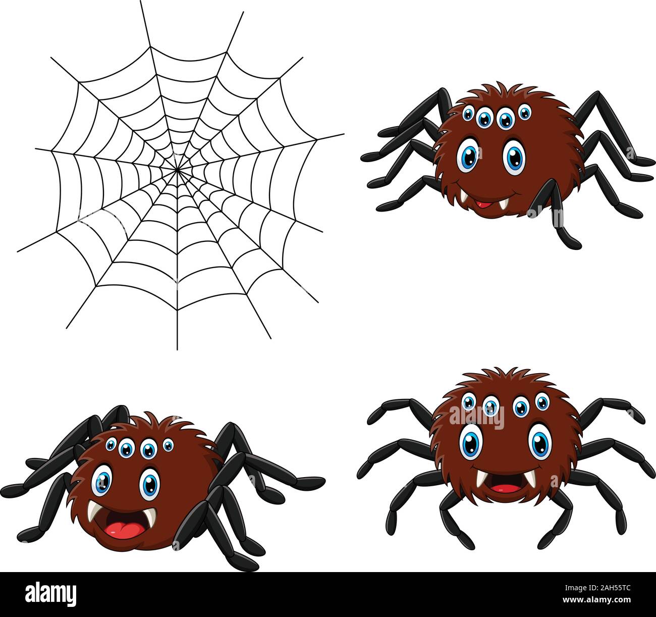 Cartoon spider collections set Stock Vector