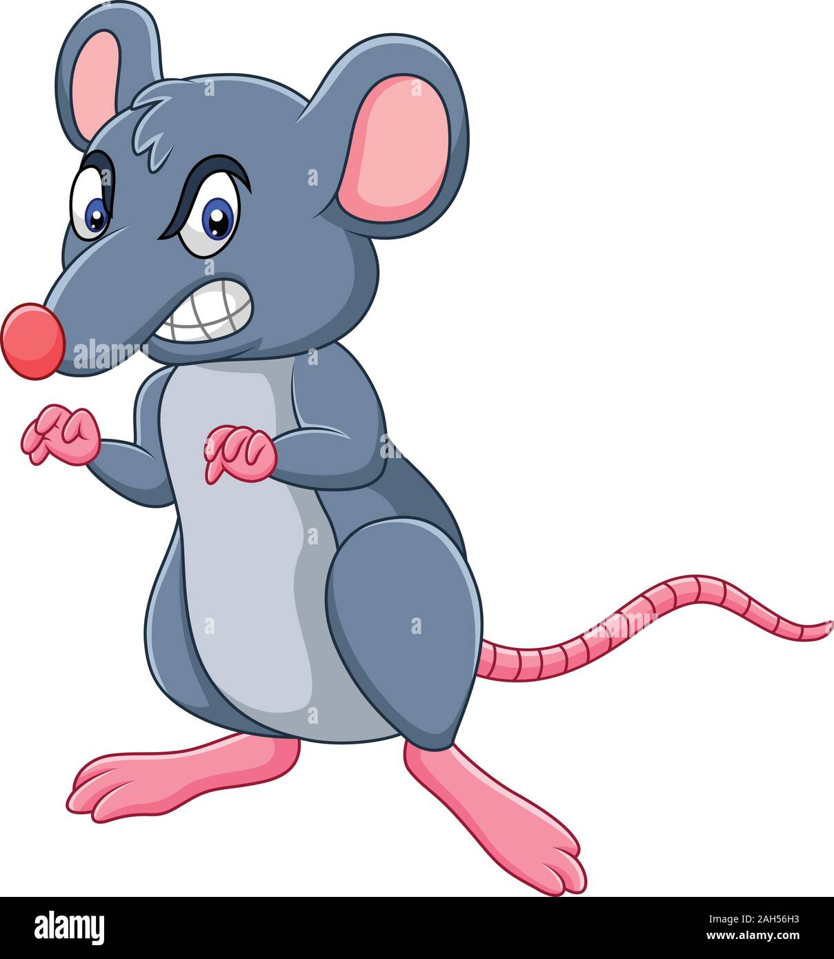 Cartoon rat with angry expression Stock Vector