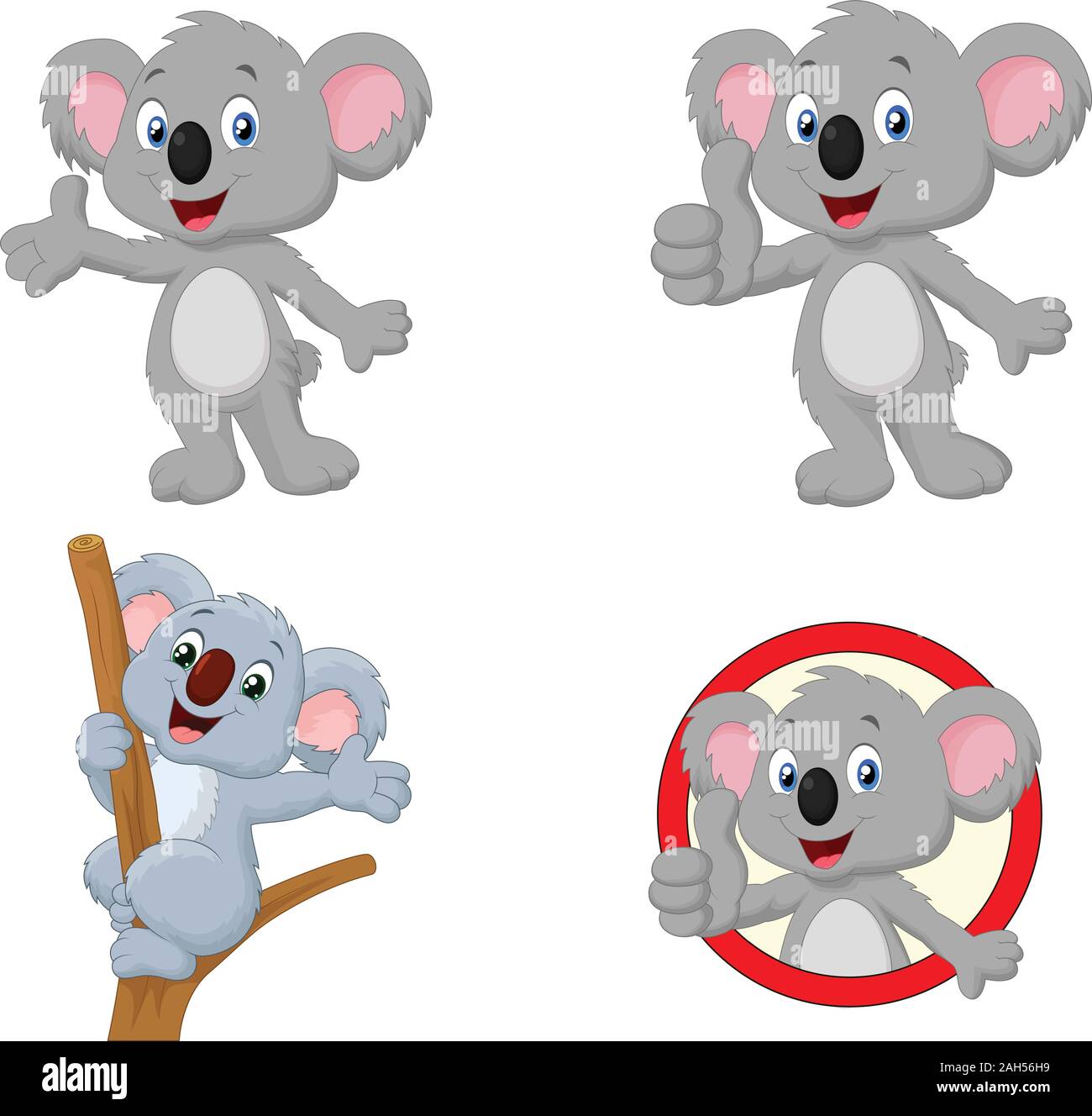 Cartoon happy koala collection set Stock Vector Image & Art Alamy