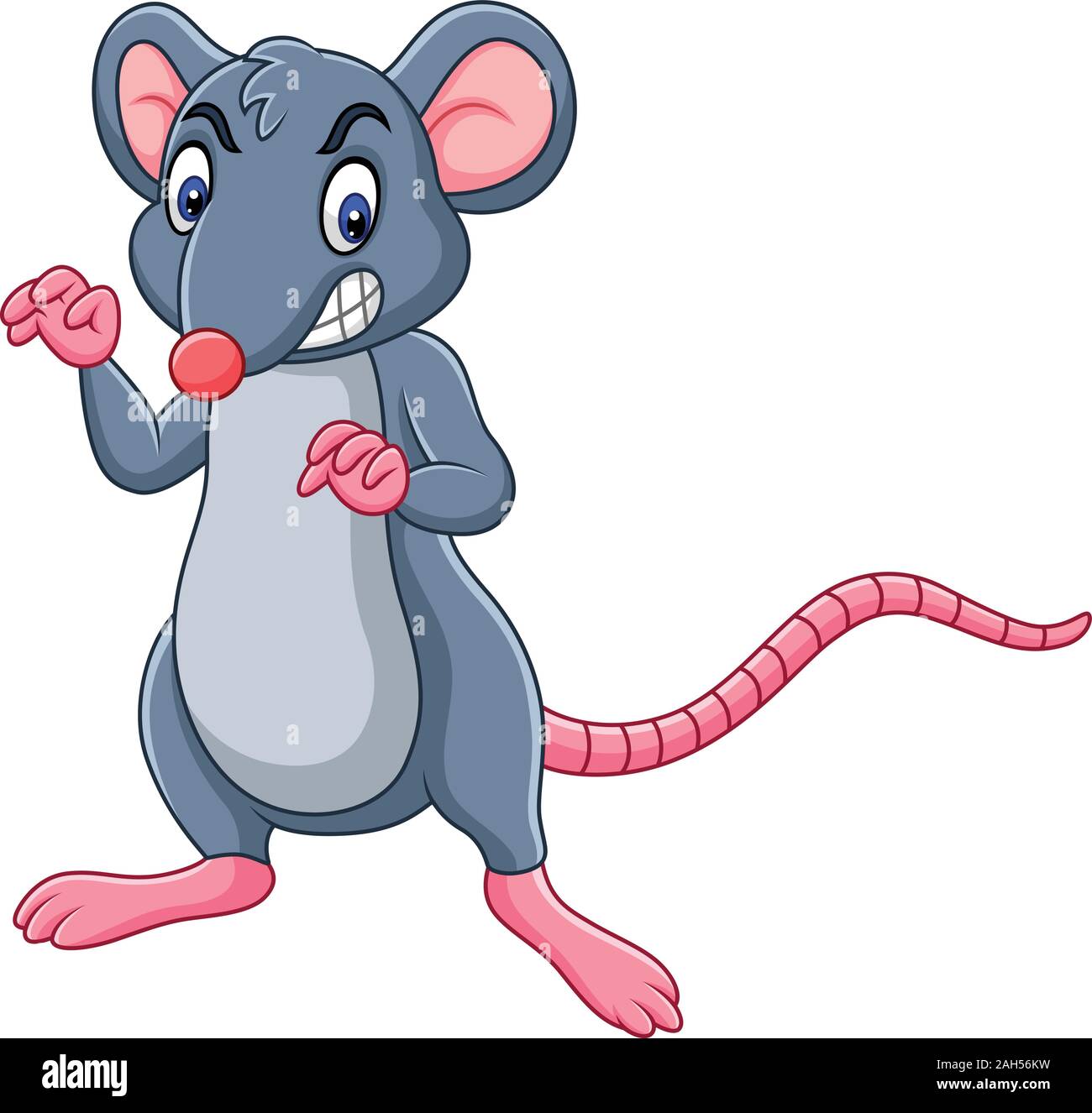 Cartoon rat with angry expression Stock Vector