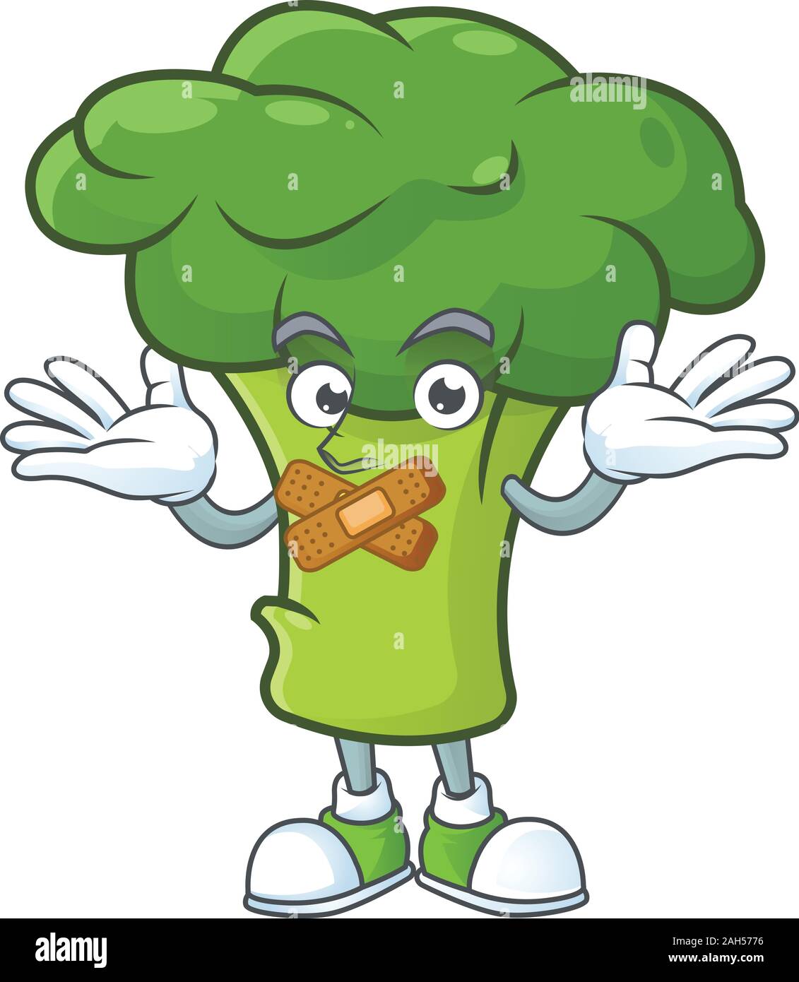 Green broccoli cartoon character style with silent gesture Stock Vector  Image & Art - Alamy