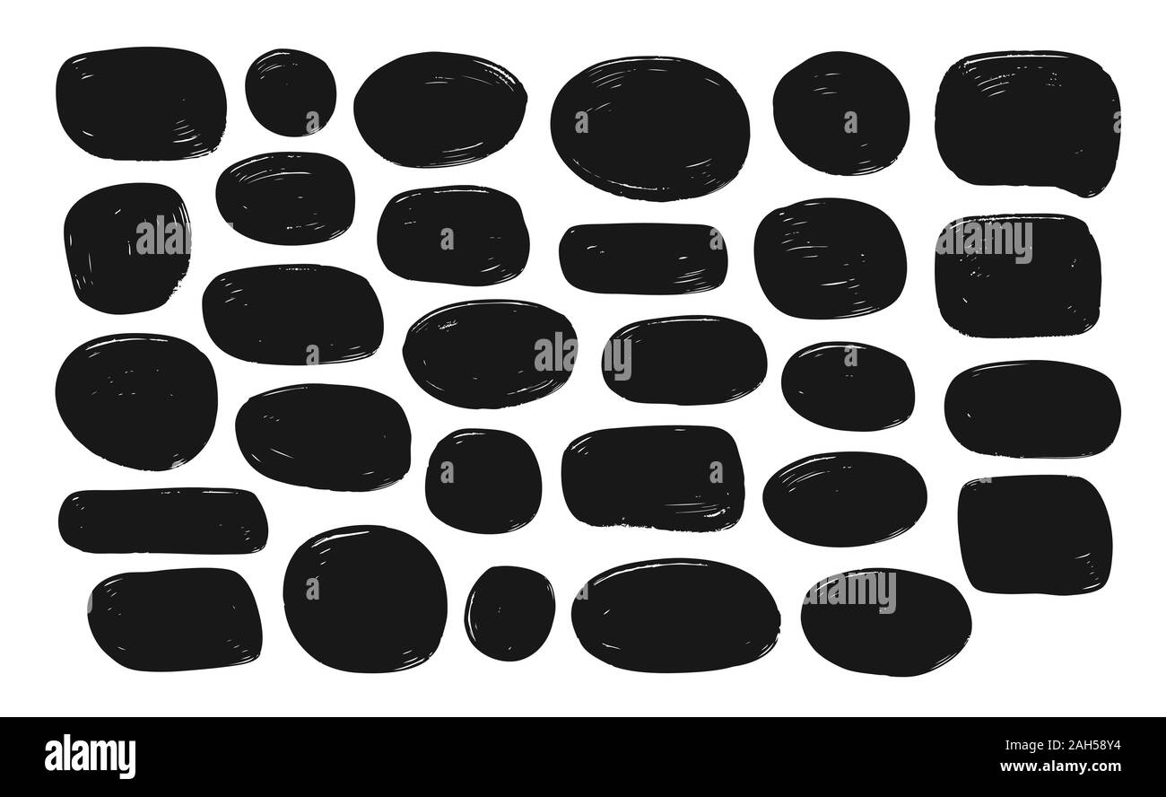 Set of hand drawn scribble circles bubbles. Vector illustration Stock ...