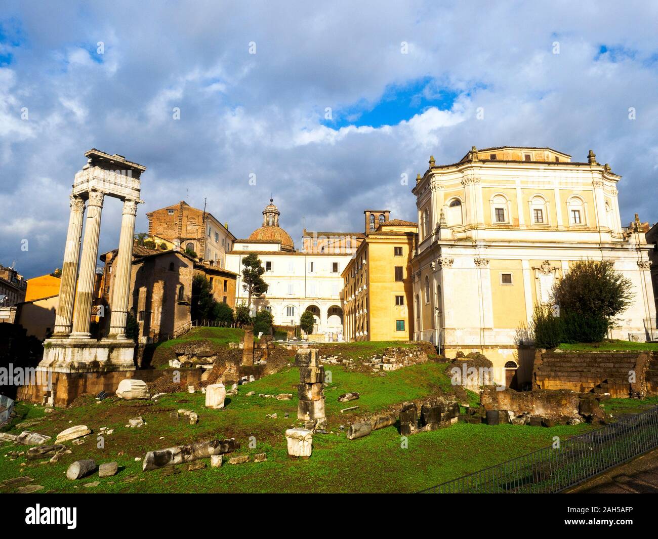 Temple of Apollo Sosianus near the Theatre of Marcellus - Rome, Italy Stock Photo