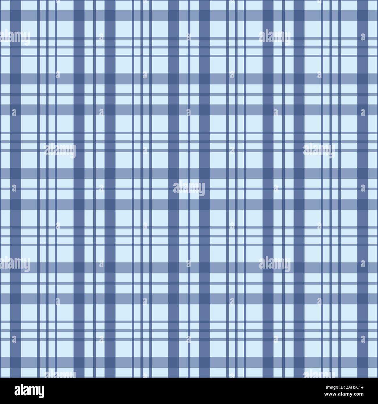 Checked seamless pattern in blue and white. A geometric plaid vector pattern design. Stock Vector