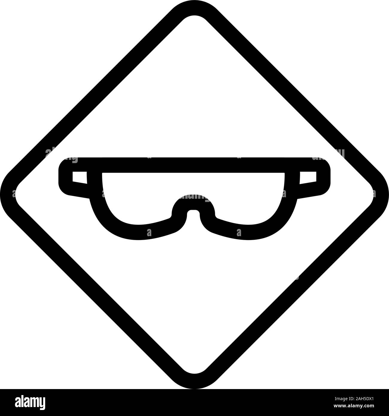 Protective glasses icon vector. Isolated contour symbol illustration ...