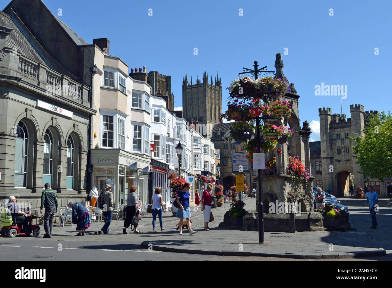 Wells Town Centre, Wells, Somerset, UK Stock Photo - Alamy