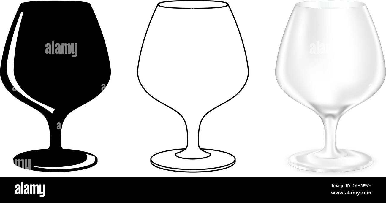 Brandy glass. Snifter. Set of icons Stock Vector Image & Art Alamy