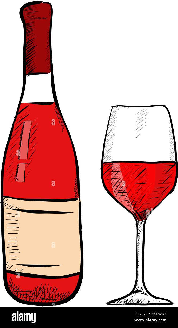 Red wine glass, sketch vector illustration isolated on white background  Stock Vector by ©Sabelskaya 131850362