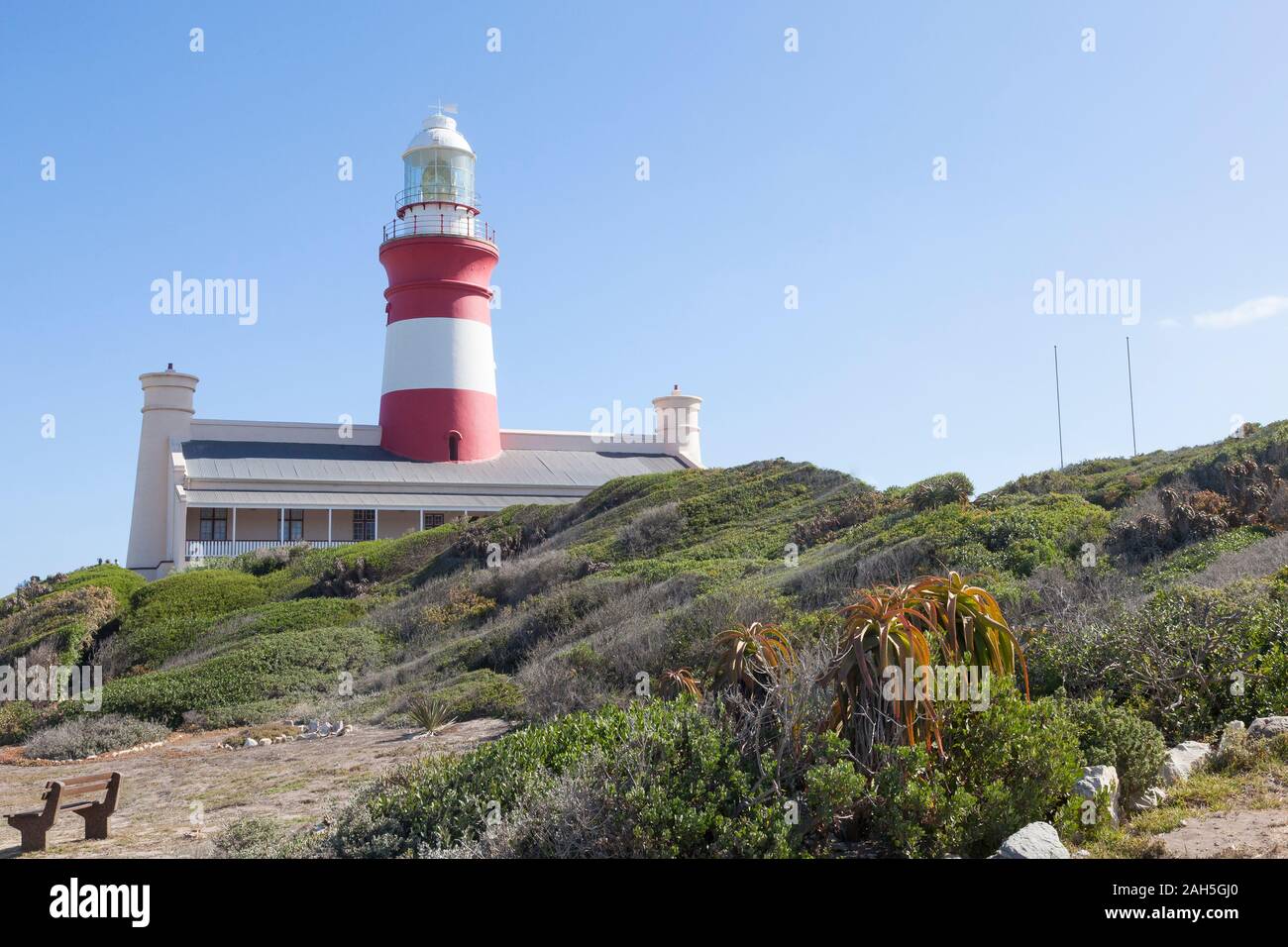 The historic Cape Agulhas Lighthouse at the southernmost tip of Africa