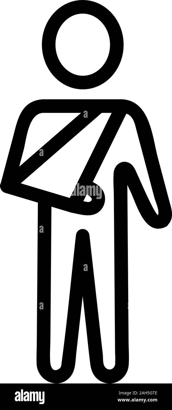 broken arm icon vector. Isolated contour symbol illustration Stock