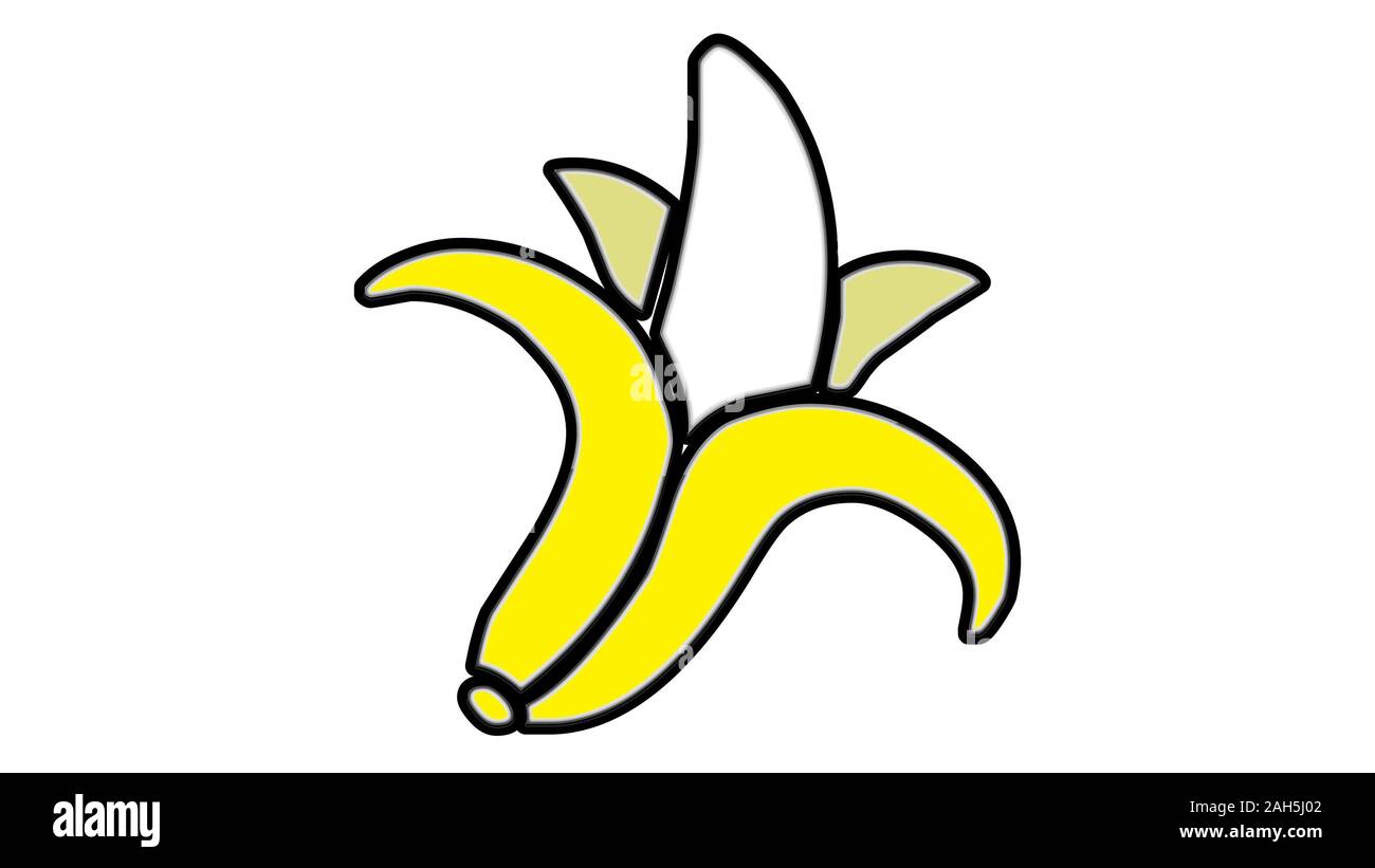Peeled banana beautiful illustration Stock Photo - Alamy