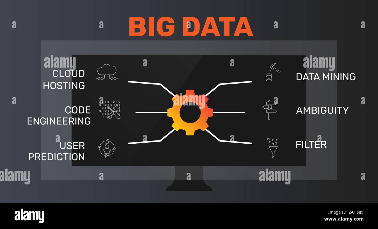 Big Data Infographics vector design. Timeline concept include cloud ...