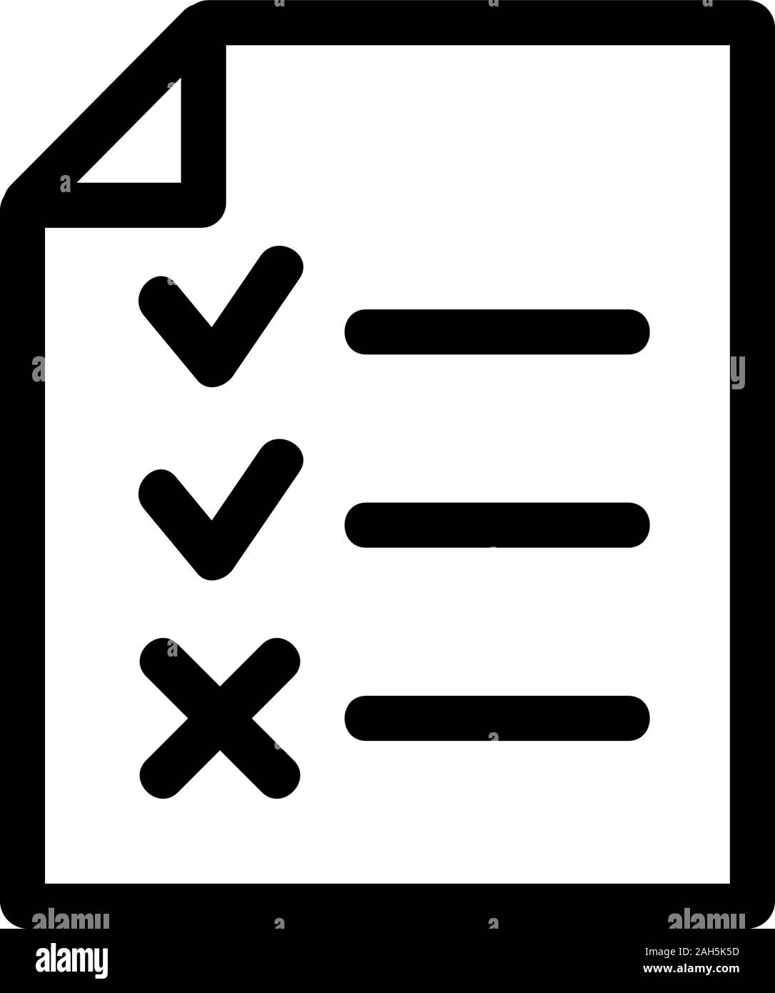 questionnaire to fill out the vector icon. Isolated contour symbol ...