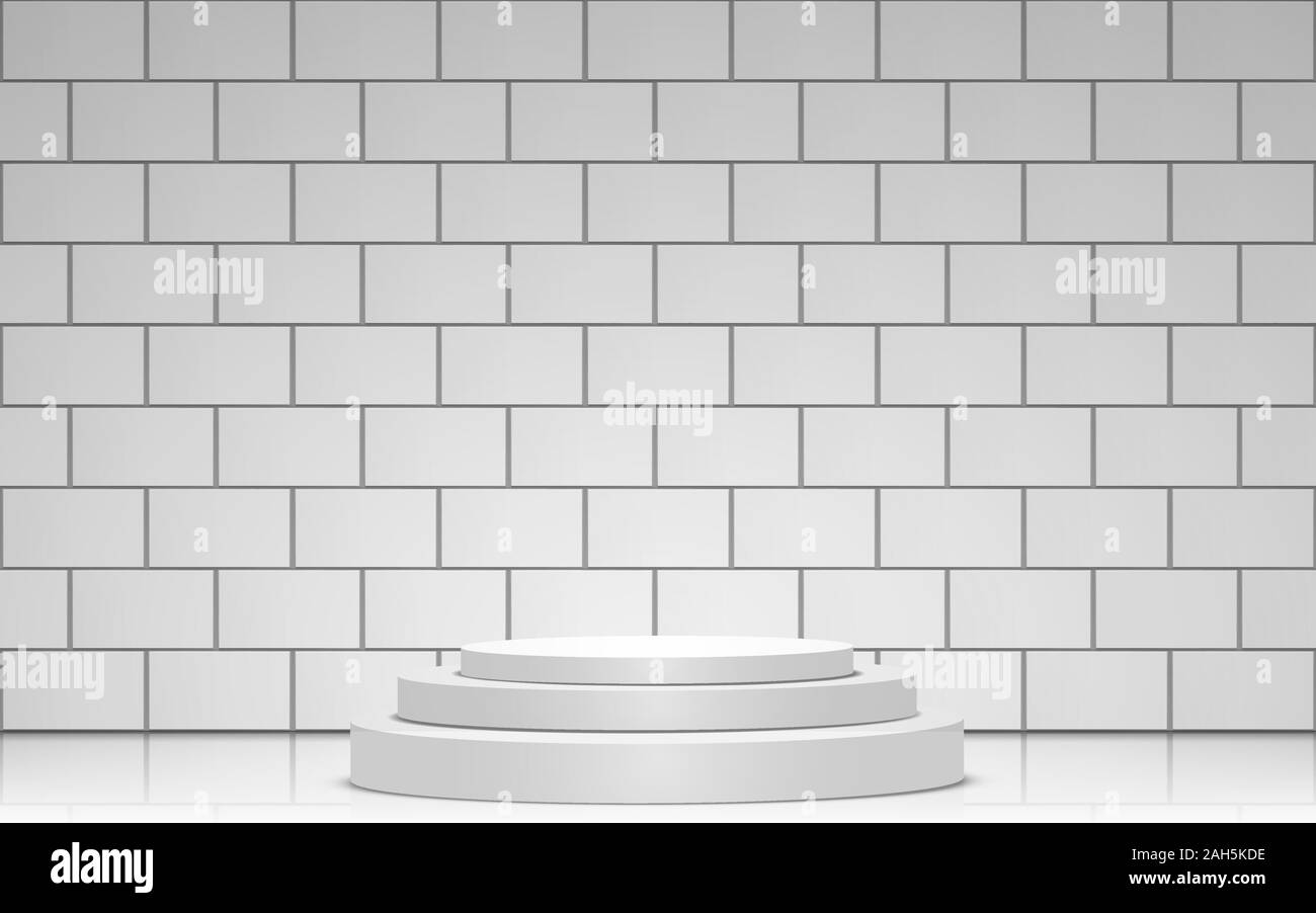 white podium in the white studio room Stock Vector Image & Art - Alamy