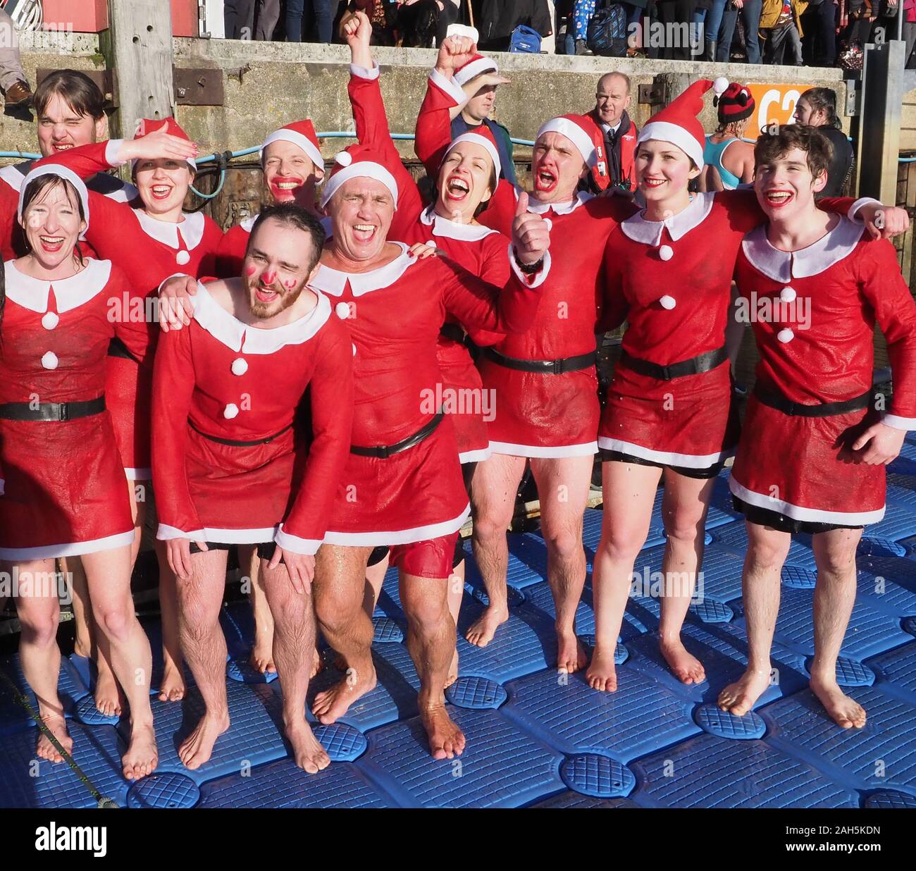 Weymouth Cross Harbour Christmas Day Swim, Dorset. Credit: Dorset Media Service/Alamy Live News Stock Photo