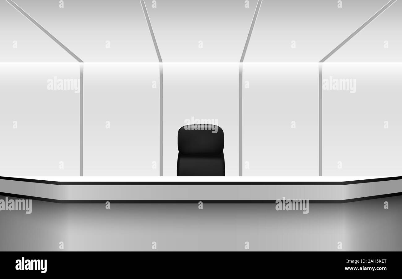 Empty tv studio with desk Black and White Stock Photos & Images - Alamy