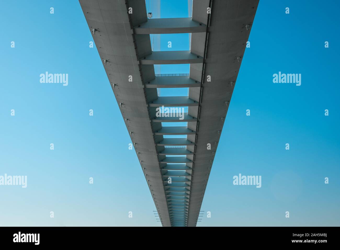Elevated highway, bridge isolated on blue sky Stock Photo
