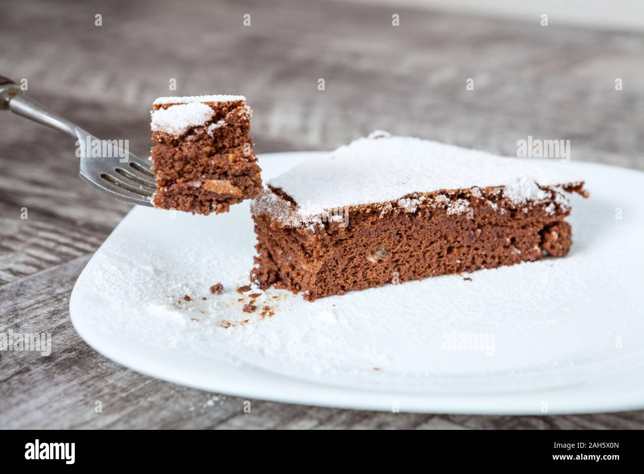 Sweet chocolate cake slice Stock Photo