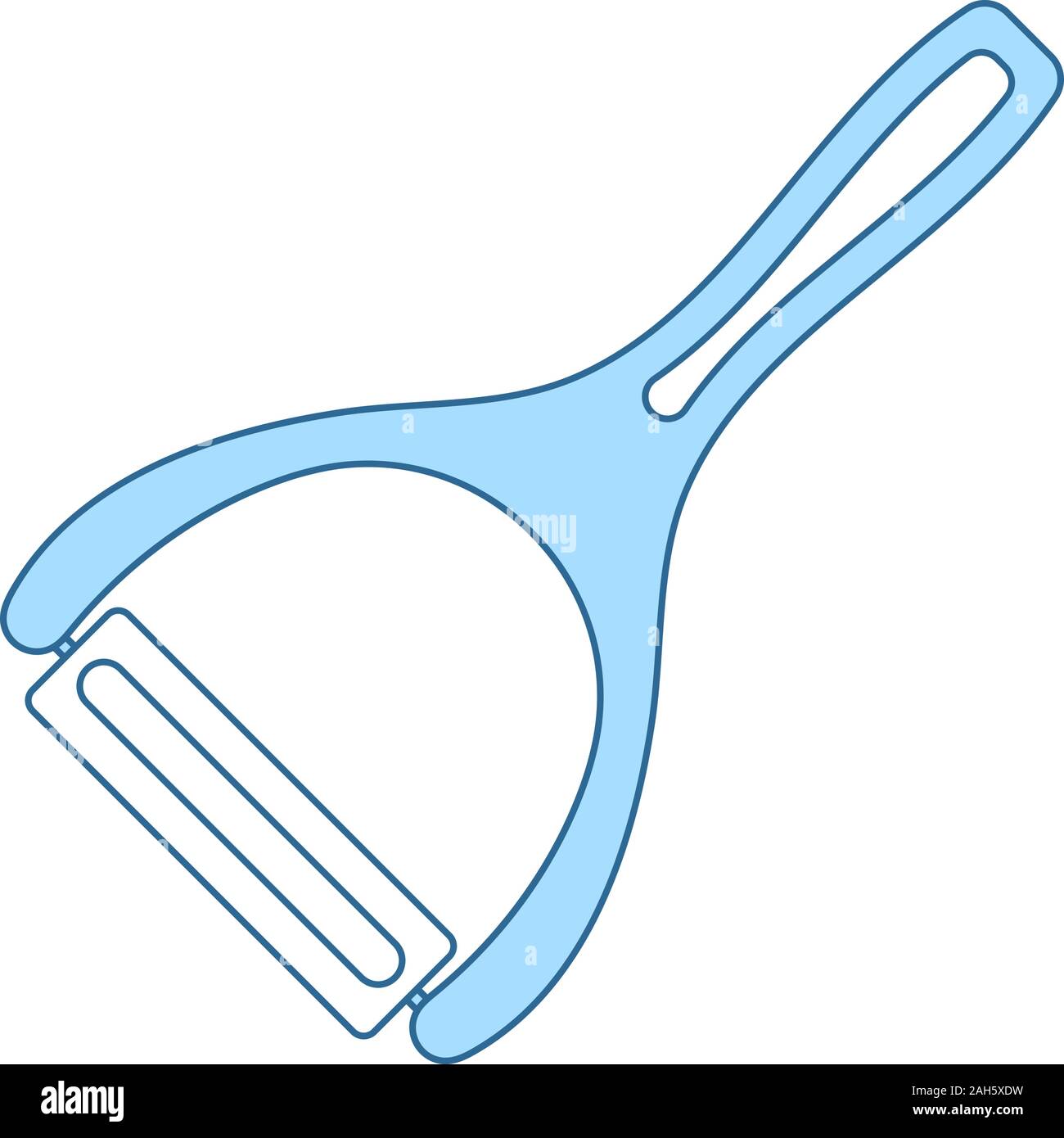 Vegetable Peeler Icon. Thin Line With Blue Fill Design. Vector Illustration. Stock Vector