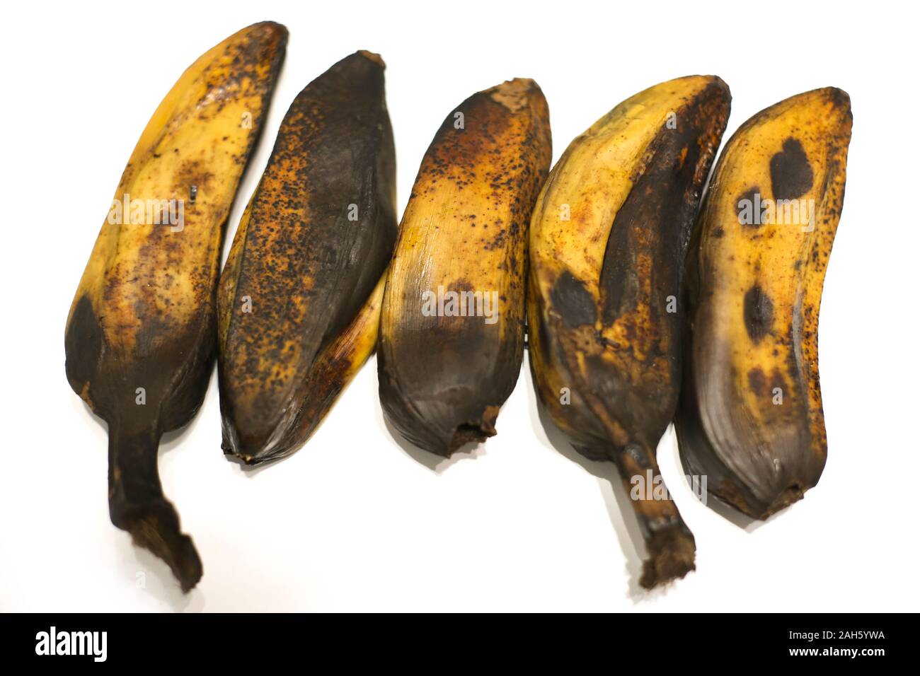 Boiled banana (pisang rebus) isolated on white background. Stock Photo