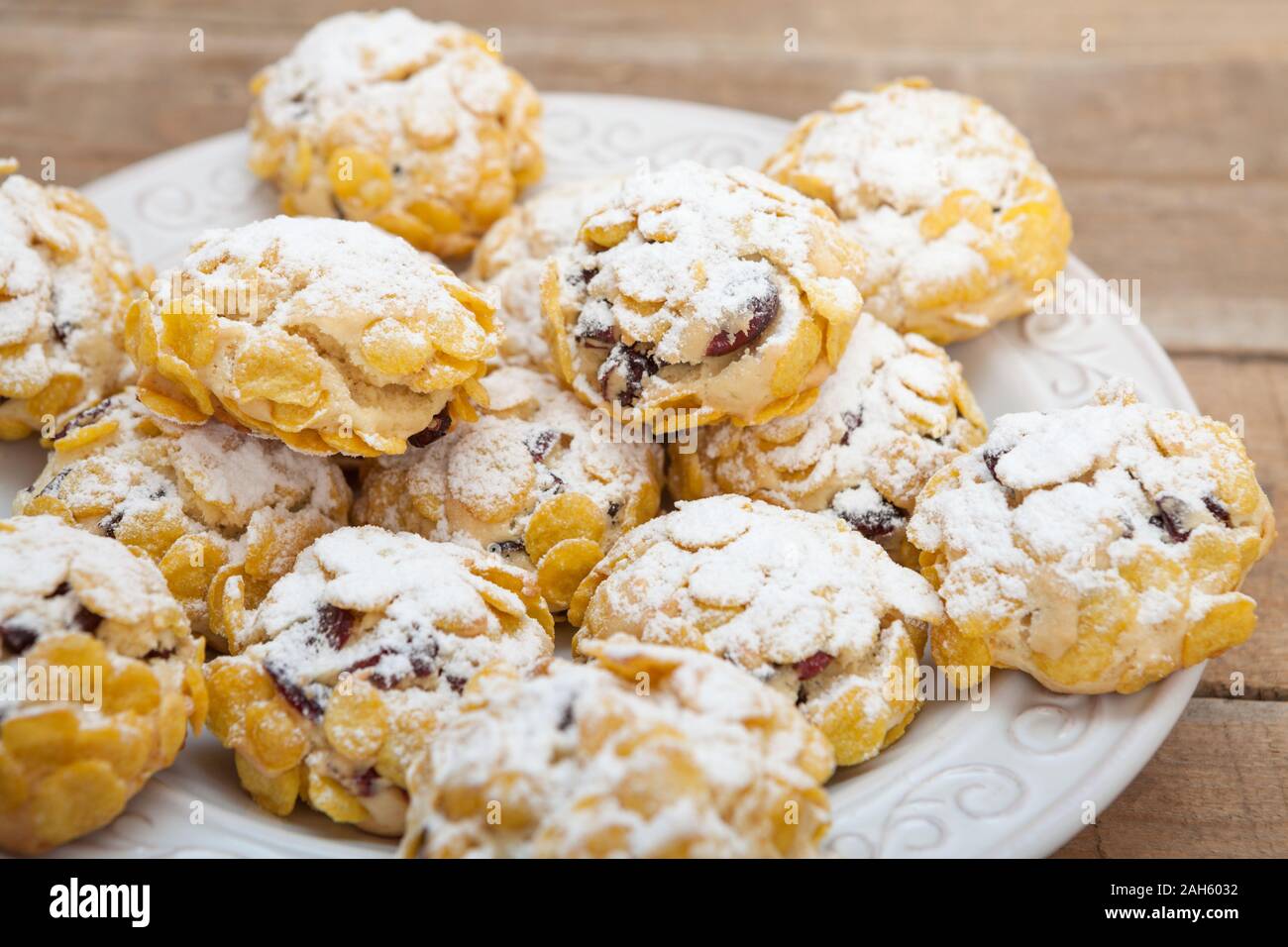 Corn flake cereal cookie Stock Photo