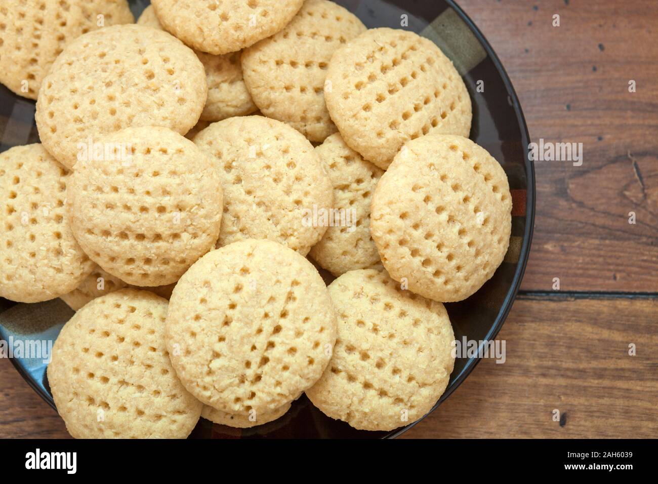 Coconut sweet biscuit on plate Stock Photo