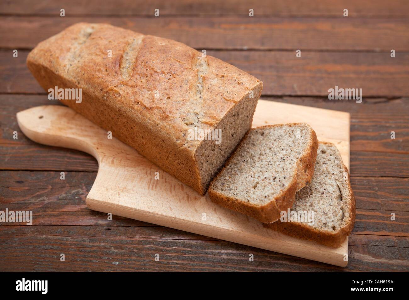 Rustic homemade whole wheat bread Stock Photo