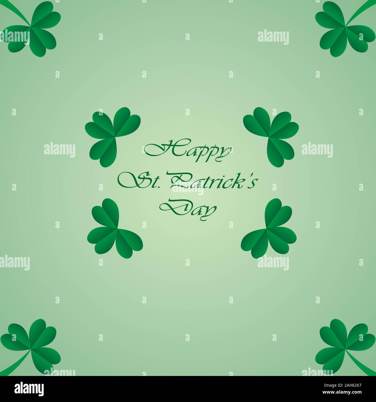 Saint Patricks Day clovers green background Stock Vector