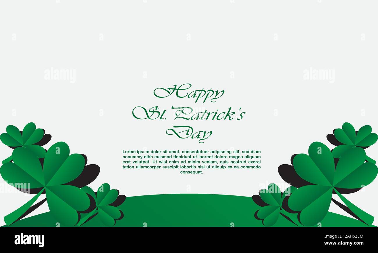 Saint Patricks Day clovers green background Stock Vector