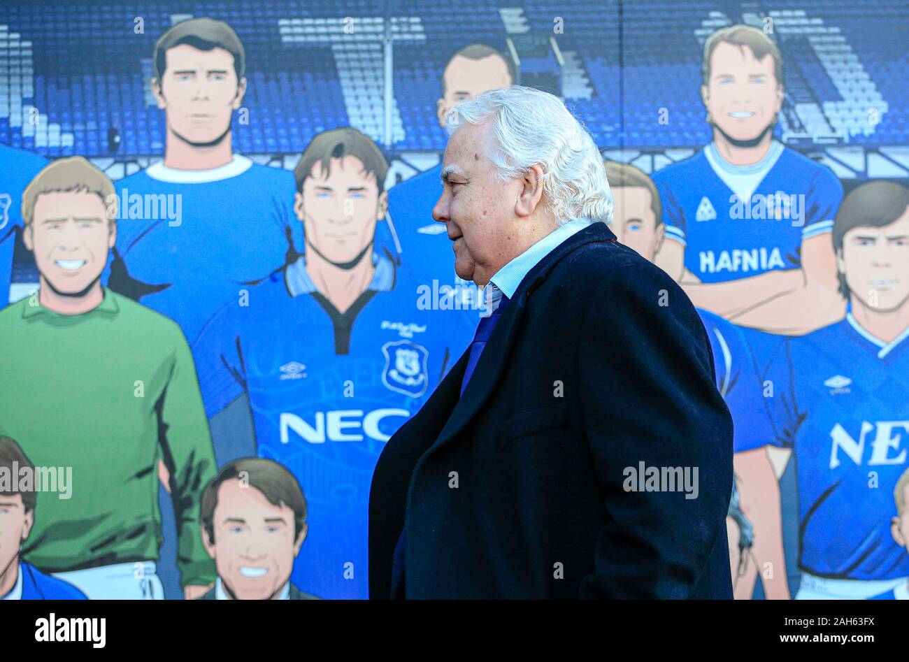 21st December 2019, Goodison Park, Liverpool, England; Premier League, Everton v Arsenal : Everton Chairman Bill Kenwright arrives at Goodison Credit: Conor Molloy/News Images Stock Photo