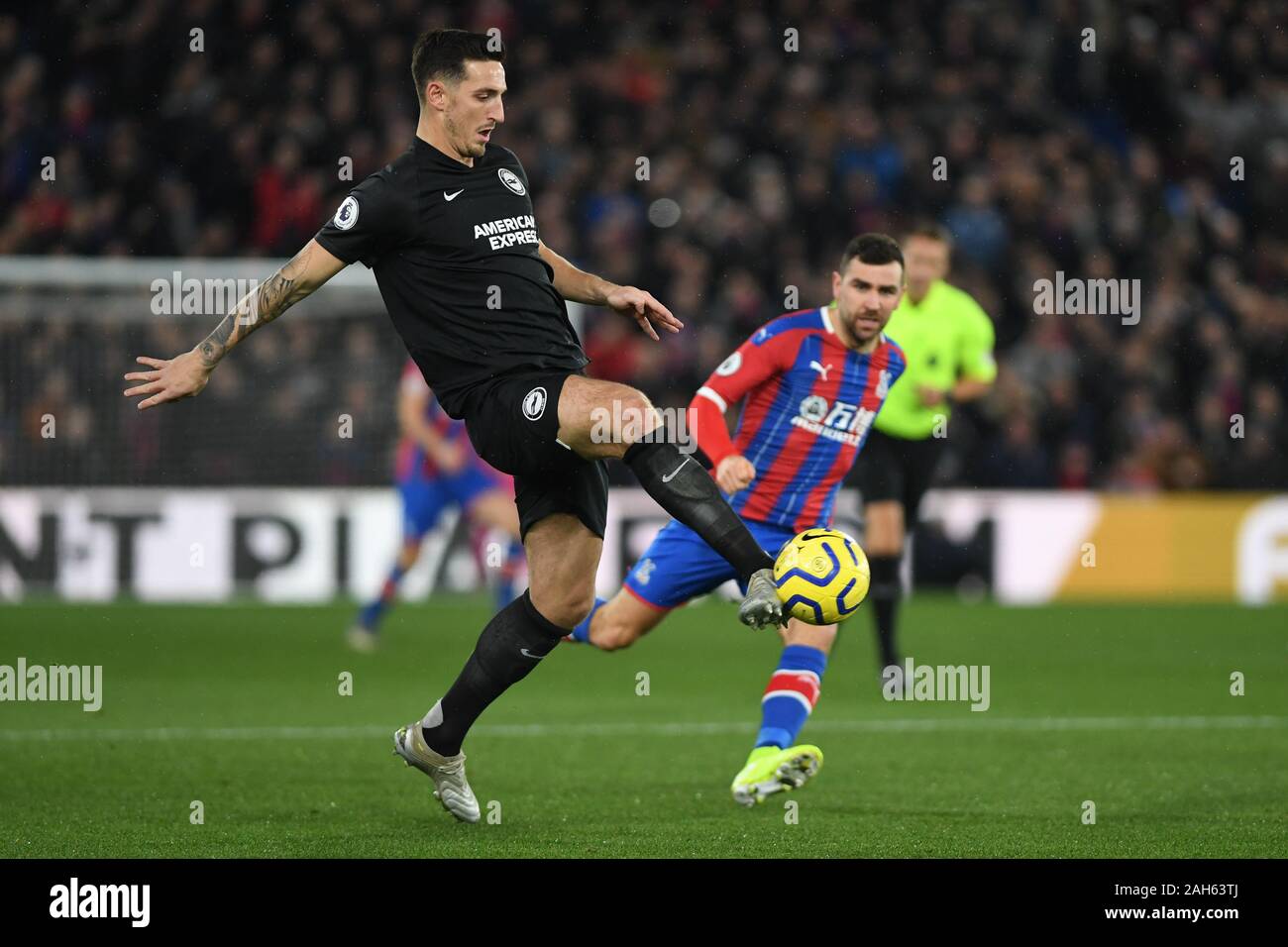 16th December 2019, Selhurst Park, London, England; Premier League, Crystal Palace v Brighton and Hove Albion :Lewis Dunk (5)of Brighton with the ball  Credit: Phil Westlake/News Images Stock Photo
