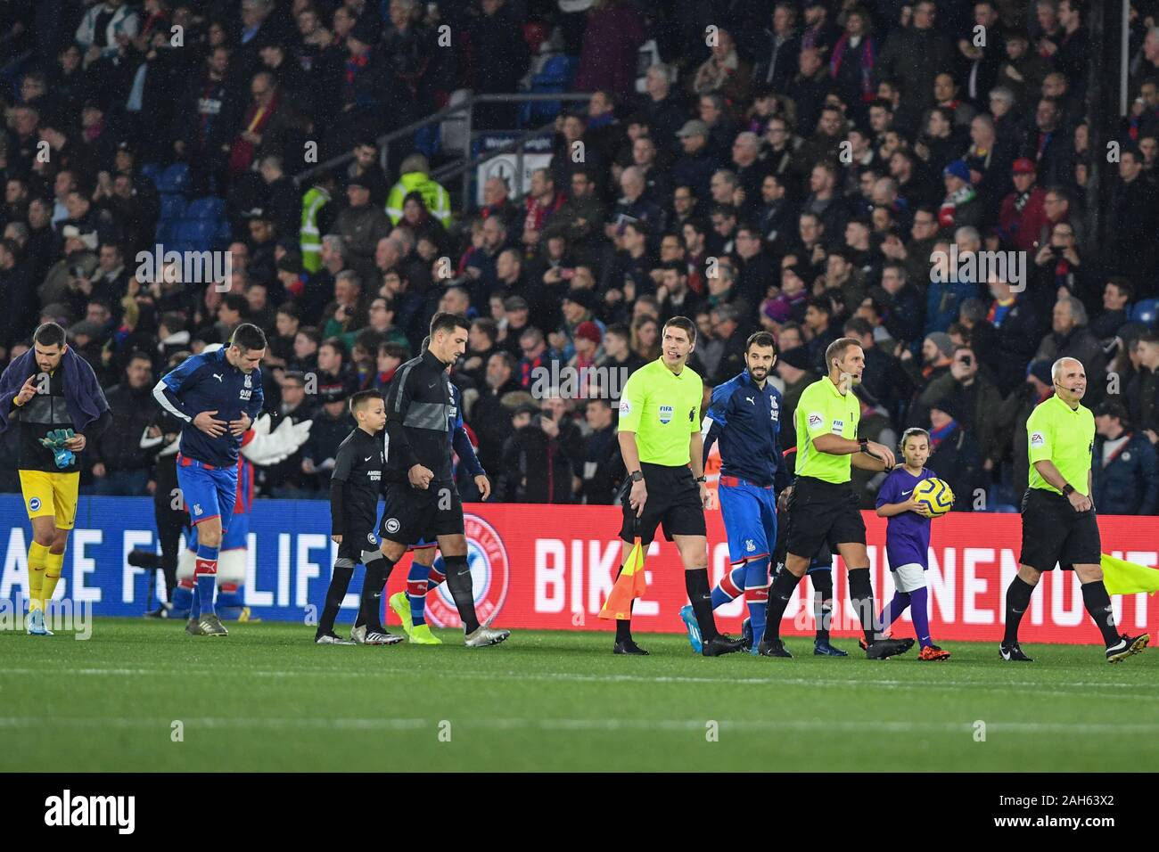 16th December 2019, Selhurst Park, London, England; Premier League, Crystal Palace v Brighton and Hove Albion :Players enter the pitch Credit: Phil Westlake/News Images Stock Photo