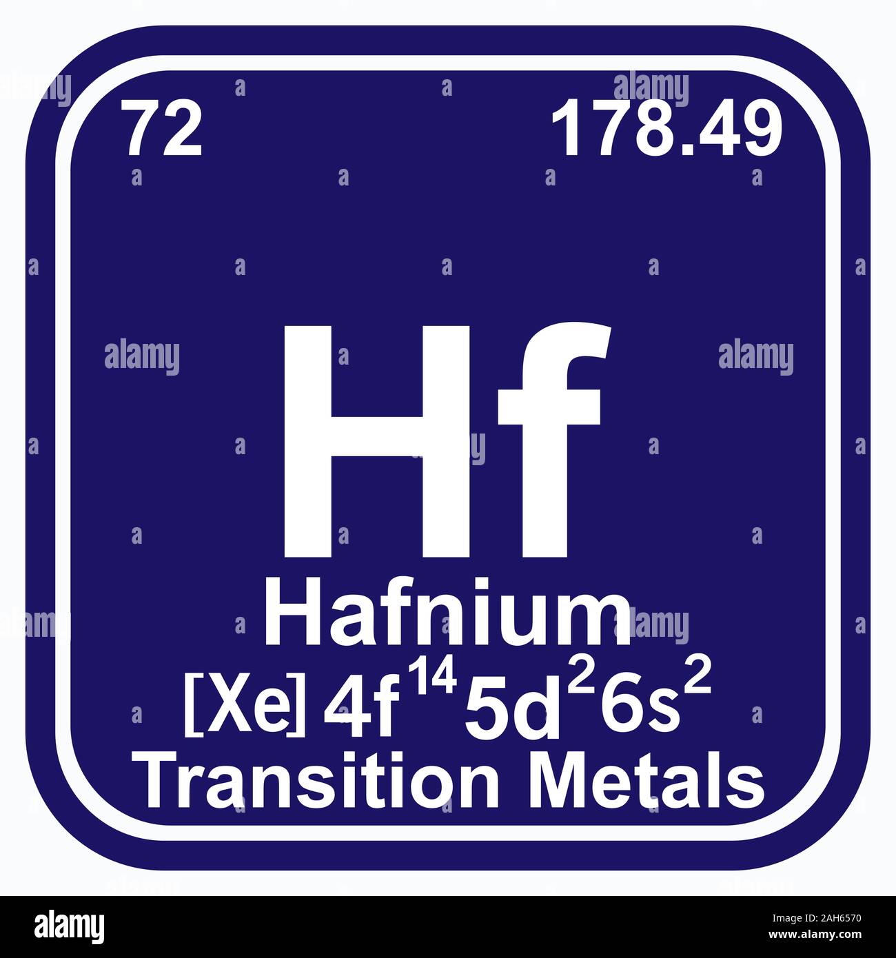 Hafnium Periodic Table of the Elements Vector illustration eps 10 Stock Vector