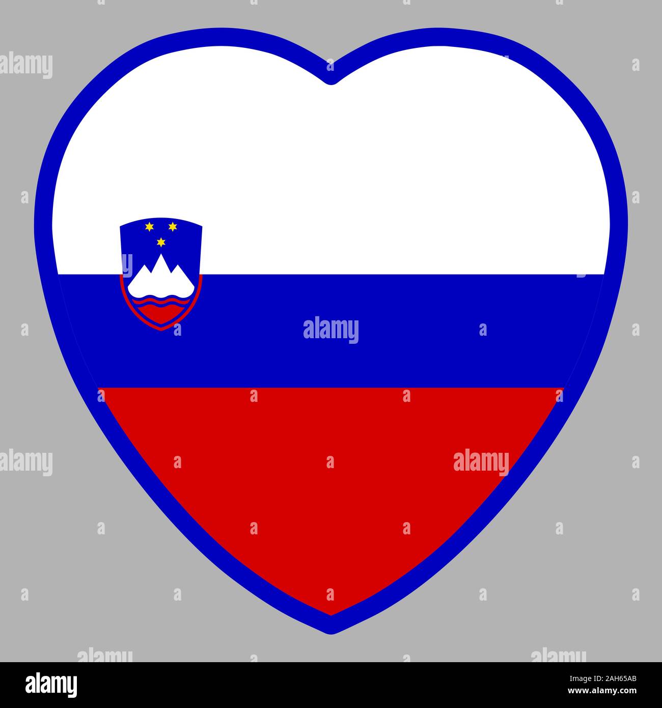 Slovenia Flag In Heart Shape Vector Stock Vector
